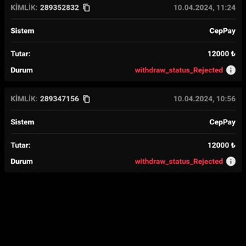 Betnano Para Çekimim Reddedildi