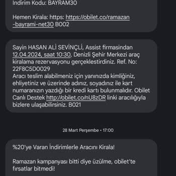 Obilet Sistem Hatası Altında