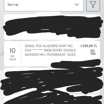 Google Play Hesabımdan Para Çekildi.