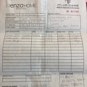 Eyüp Modesa Enza Home Eyüp Demirkapı Modesa Şubesi Teslimat Problemi