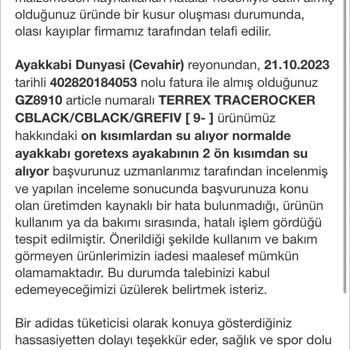 Adidas Terrex (Gore-Tex) Su Geçirmez Ayakkabım Su Alıyor