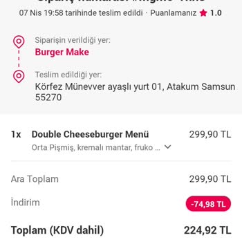 Burger Make Teslim Edilmeyen Siparişi Teslim Edildi Diye Gösterdi