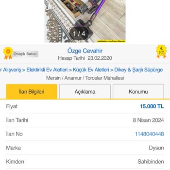 Sahibinden Dyson Süpürge Şüpheli Satış