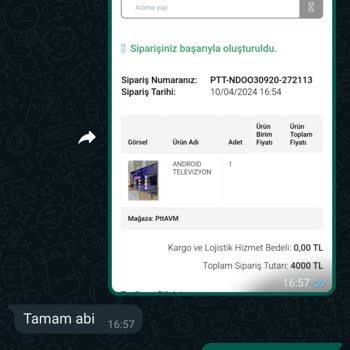 PttAVM Android TV Siparişi