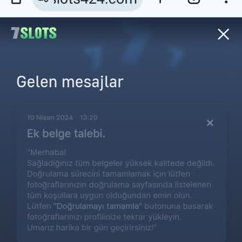 7slots Hesap Doğrulama İşlemi Yaptırmıyorlar