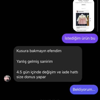 Ponponnkids (Instagram) Instagram Sayfasının Ürünü Yanlış Gönderip Geri Dönmemesi