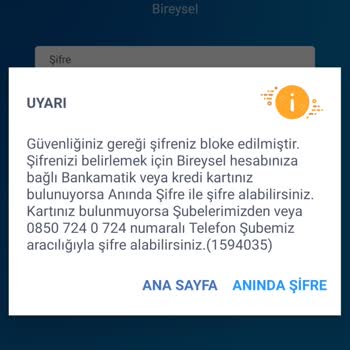 T. C. İş Bankası Şifremi Unutum
