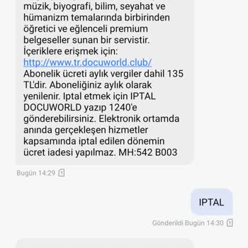 Docuworld Aboneliği İptali
