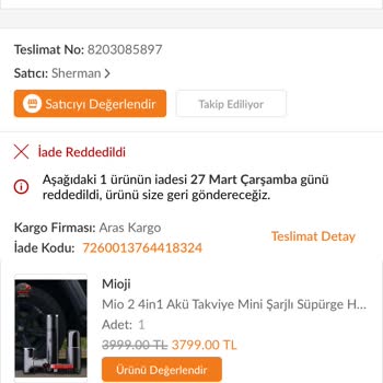 Trendyol Mioji Marka Mini Süpürge Arızalı