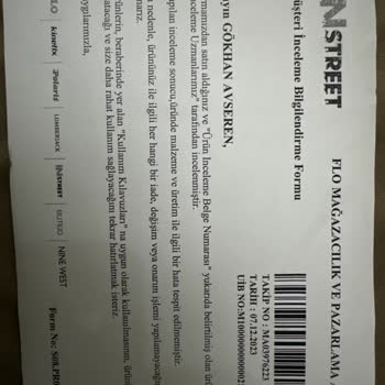In Street Hatalı Ürünü Hatasız Diye Geri Gönderdiler