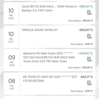 Ziraat Bankası Harçlık Avans Geri Yatırma