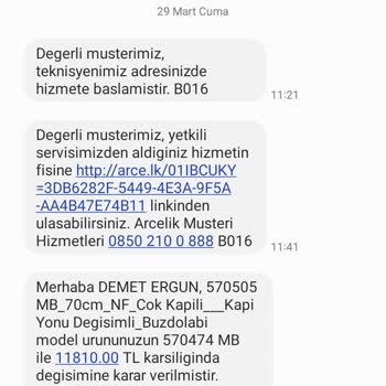 Arçelik Sattığı Ayıplı Ürüne Değişim Parası İstiyor