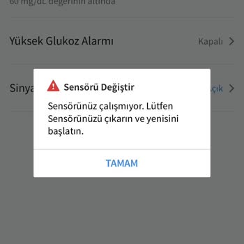 Freestyle Libre Sensör Çalışmıyor Uyarısı...