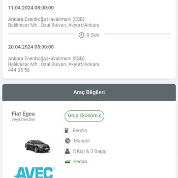 Avec rent a car Bayram Rezervasyonu Hayal Kırıklığı
