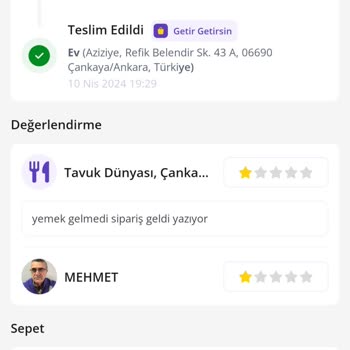 Getir'in Yemek Göndermeyip Paraya Çökmesi