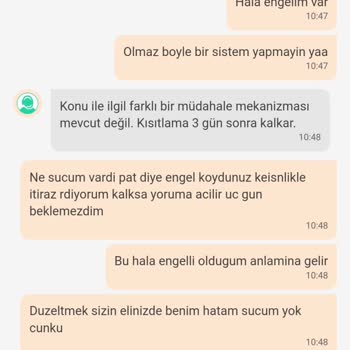Dolap Sebepsiz Yere Yorum Engeli Verdi Şikayetçiyim Haksızlık!