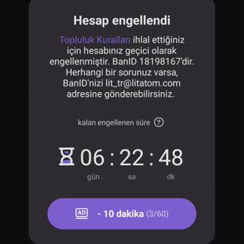 Litmatch Benim Hesabımı Engeli Ne Zaman Kalkar