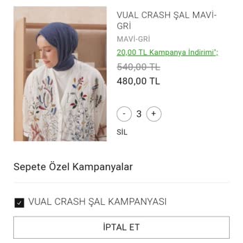 Fresh Scarfs Fiyat Uyuşmazlığı Sepet Ve İndirim Farklı Oluyor