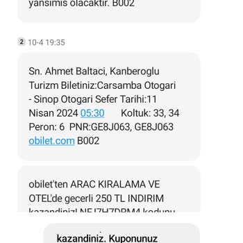 Kanberoğlu Turizm Şikayet Lütfen İvedi Bir Şekilde Çözüm
