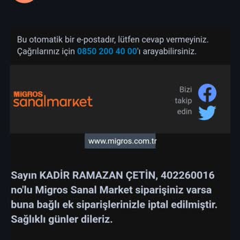 Migros Son Dakika İptal Edilen Sipariş Kavgası