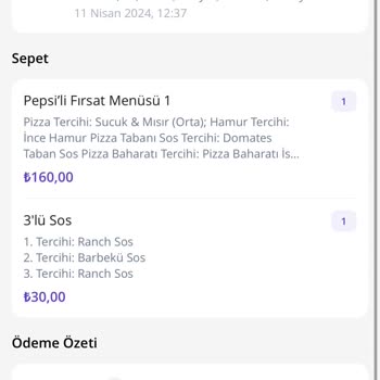 Getir Yemek Hizmet Vasatlığı