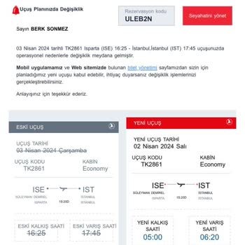 THY Günü Değişen Uçuş İptali İçin Ücret Talep Etti