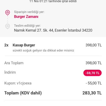 Yemek Sepeti Şikayet