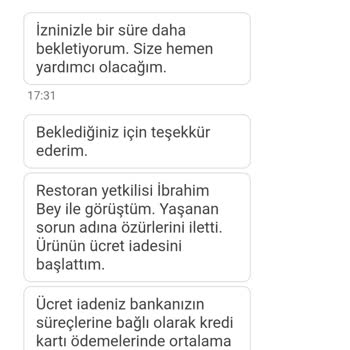Yemeksepeti Para İadesi Yapılmadı