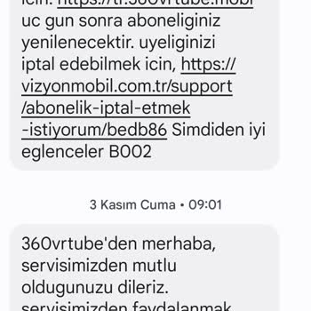 Turkcell Habersiz Yapılan 360VRTUBE Üyeliği