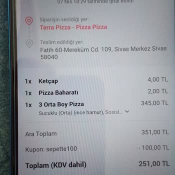 Yemeksepeti Paramda Pizzamda Gelmedi