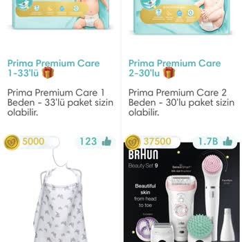 Prima Kulübünde Ödül Ürün Yok