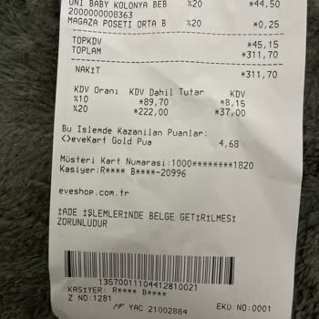 Eve Kasa Fiş Vermiyor