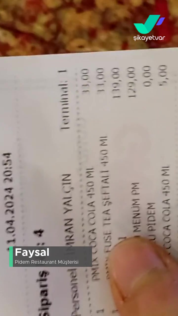 Pidem Restaurant İçecek İptal Edip Onun Yerine Menü Eklemek İstedim, Kabul Edilmedi! videonun kapak resmi