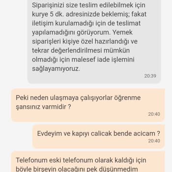 Trendyol İptal Olan Yemek Siparişi
