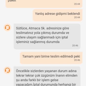 Trendyol İptal Olan Yemek Siparişi