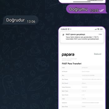 Telegram Fast Para Yatırımı Yaptırdılar Ama Siteye Geçirmediler.