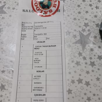 Siparişi Kendi İsteklerine Göre Gönderen Metrogarden Saloon Burger!