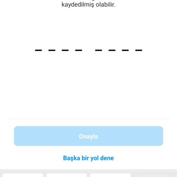 Instagram Yedek Kod Sorunu