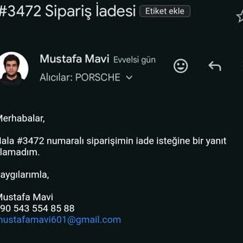Swankyporsche #3472 Sipariş İadesi