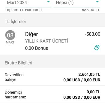 Garanti Bankası Kart Ücreti