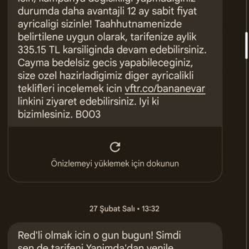 Vodafone 12+12 Kampanyasından Dolayı Aşırı Yüksek Gelen Fatura