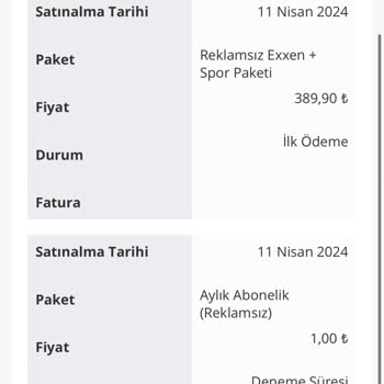 Exxen Deneme Üyeliği İadem Gerçekleşmedi