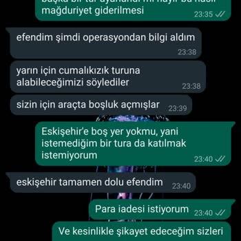 Turlasana.com Tur Başlangıç Saatine 12 Saatten Az Kala Turu İptal Etti