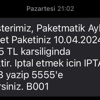 Türk Telekom Paketmatik 10gb İptali