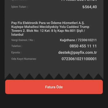 Payfix Fatura Ödeme Sorunu