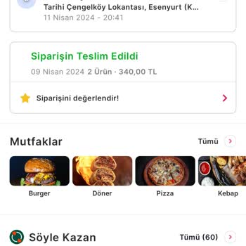 Migros Yemek Uygulamasından Elime Ulaşmayan Yemek Siparişi