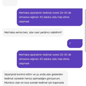 Getir Canlı Desteğin Tüketici Talebini Hiçbir Şekilde Ciddiye Almaması