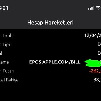 Apple Bill Adı Altında Banka Hesabımdan İznim Olmadan Çekilen Para.