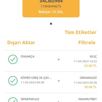 Otoyol A. Ş Fazla Ücret Giriş Gişe Hatalı