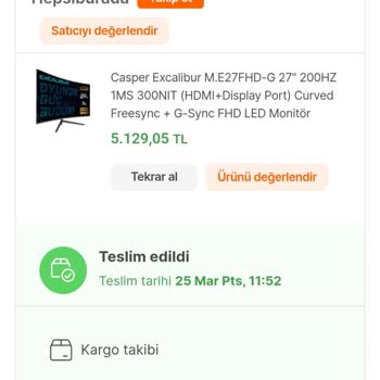 Hepsiburada Eksik Gönderilen DP Kablosu